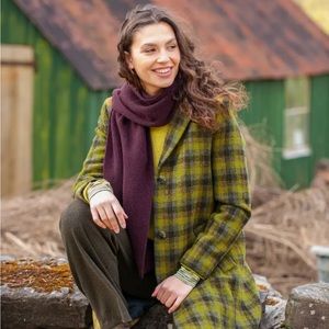 Brora Aubergine Cashmere Scarf 17 inches by 74 inches